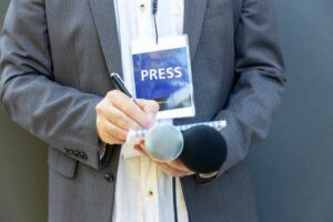 A reporter in a press release