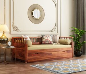diwan bed design from wooden street