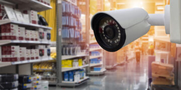 Smart Living Technology team installing IP CCTV system in a Dubai office