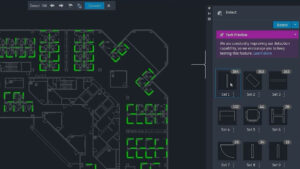 AutoCAD software interface displaying architectural design tools and features for architects.